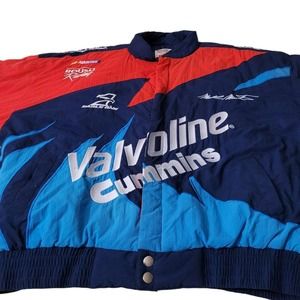 Vintage Mark Martin 6 NASCAR Valvoline Racing Jacket XXL Cummins Hong Kong Flame